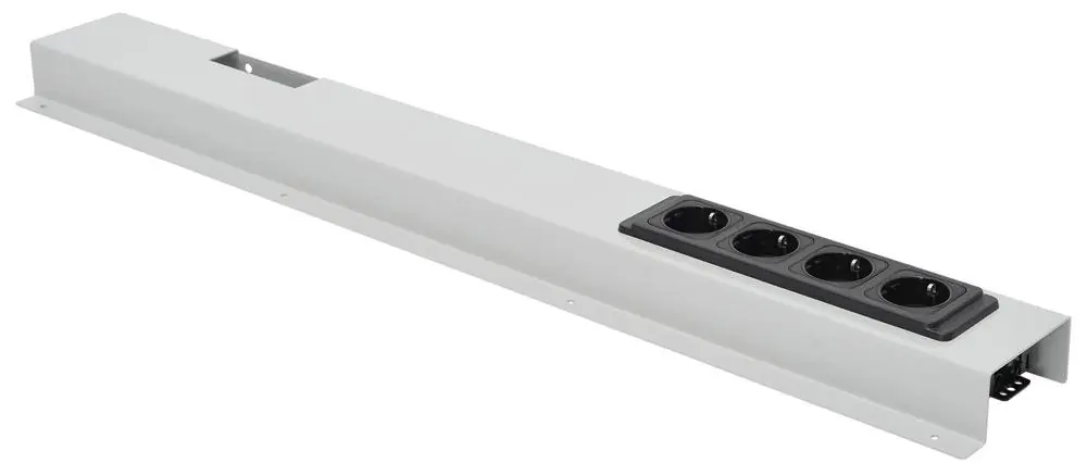 BEDRUNKA 845618 Energiekanal mit 3 Schukosteckdosen, 1 Ein/Aus-Schalter, Länge 1375 mm, RAL 7035 Neu Im Sortiment