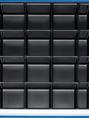 Begrenztes Angebot RAU 845863 Einteilungsset für Schubladen BxT 490x560 mm: Kleinteileeinsatz mit 16 Fächern, für Fronthöhe 60/90 mm