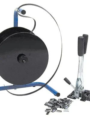 Jetzt Bestellen BANHOLZER 811187 Umreifungs-Komplett-Set, PP 16 mm, Spann-Verschlussgerät, 500 Meter Band, 2000 Hülsen, 1 Abrollständer
