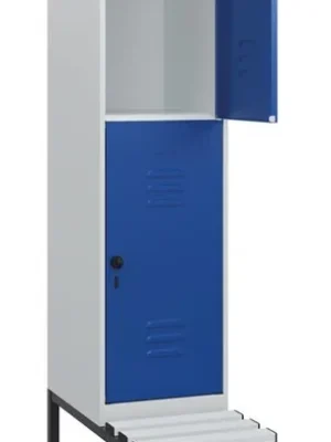 Bestseller C+P 6479186 Fächerschrank, untergeb. Sitzbank, BxTxH 400x500x2120 mm, 1x2 Fächer, Abt.B 400 mm, doppelstöckig, Kunststoffleisten, Drehriegel, RAL 7035/5010