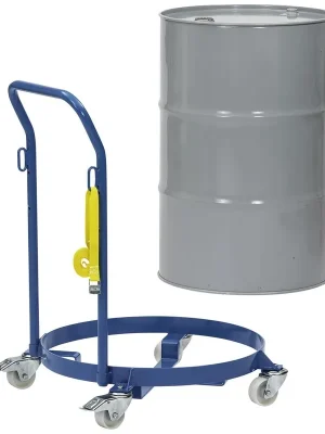 FECHTEL 843843 Fassroller für 200-l-Fässer, offen, Schiebebügel, Traglast 250 kg, RAL 5007 brillantblau Begrenztes Angebot