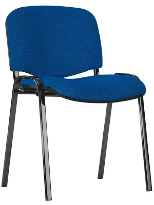 NOWY STYL GMBH 851833 Stapelstuhl, Ovalrohrgestell schwarz, Sitz-/Rückenpolster blau, Rückenabdeckung Kunststoff schwarz, VE 4 Stück Direkt Vom Hersteller