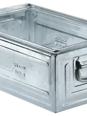 Direktkauf FRITZ SCHÄFER 6423556 Stapeltransportkasten aus Stahlblech, BxTxH 320x529x200 mm, verzinkt, VE 8 Stück