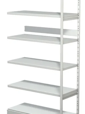 KERKMANN 854423 Steckregal ohne Rückwand, Anbaufeld, 6 Fachböden, 5 OH, BxTxH 960x400x1900 mm, lichtgrau Angebot