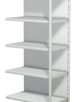 KERKMANN 854484 Steckregal mit Rückwand, Anbaufeld, 7 Fachböden, 6 OH, BxTxH 750x400x2250 mm, lichtgrau Mega-Angebot