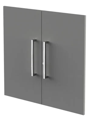 Bestpreis KERKMANN 1986154 Flügeltüren-Vorbausatz, BxH 760x700 mm, 2 OH, Edelstahlgriffe, Schloss, graphit