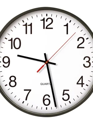 PEWETA 6471763 Wanduhr, mit geräuschlosem Uhrwerk, Ouarzlaufwerk, Batt.-betrieb 1,5 V, DM 300 mm, Kunststoffgehäuse, schwarz Top-Angebot