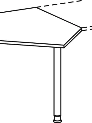 Geprüft GERAMÖBEL 859910 Anbautisch, BxTxH 1060x1225x680-800 mm, höhenverst., links zu montieren, Platte lichtgrau, Stützfüße silber