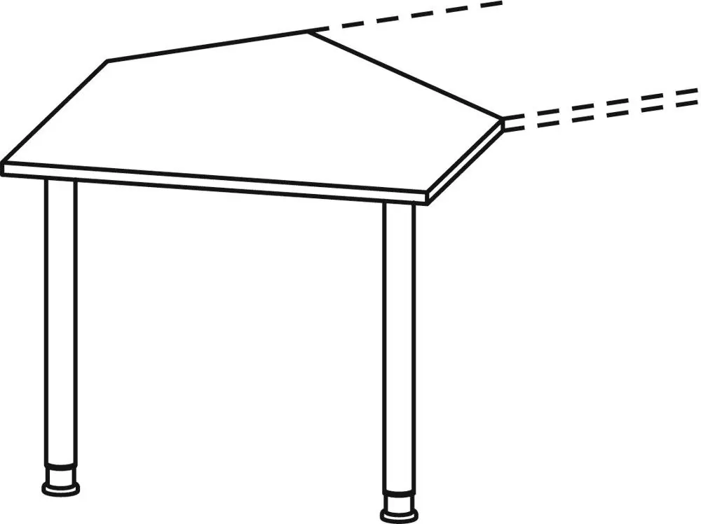 Geprüft GERAMÖBEL 859910 Anbautisch, BxTxH 1060x1225x680-800 mm, höhenverst., links zu montieren, Platte lichtgrau, Stützfüße silber