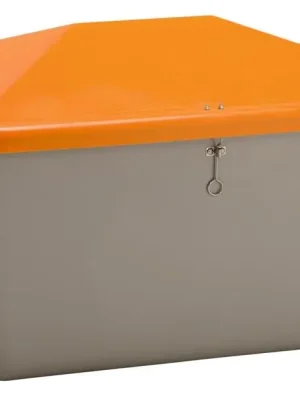 Neue Kollektion CEMO 1991793 Streugutbehälter 100 l, Außenmaß BxTxH 890x600x340 mm, ohne Entnahmeöffnung u. Staplersockel, Korpus grün, Deckel orange