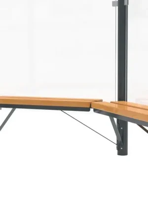 Aktuell WSM WALTER SOLBACH METALLBAU 6409488 Holz-Sitzbank zu Raucherunterstand BxTxH 3300x3300x3100 mm, Profilhölzer, je Raster, Metallteile in RAL nach Wahl
