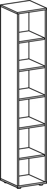 Nur Für Kurze Zeit GERAMÖBEL 859991 Büroregal, BxTxH 400x400x2160 mm, 6 OH, 5 Böden, Justierfüße, lichtgrau