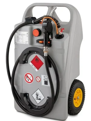 Zertifiziert CEMO 6423314 Dieseltrolley, Vol. 60 l, Elektropumpe 18 V, 25 l/min, ohne Akku und Ladegerät, BxTxH 520x370x900 mm