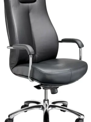Billig NOWY STYL GMBH 1982215 Chefsessel/Leitstellenstuhl, Sitz-BxTxH 540x510x460-550 mm, Traglast 150 kg, feste Kopfstütze, Bezug Softleder (Frontleder), schwarz