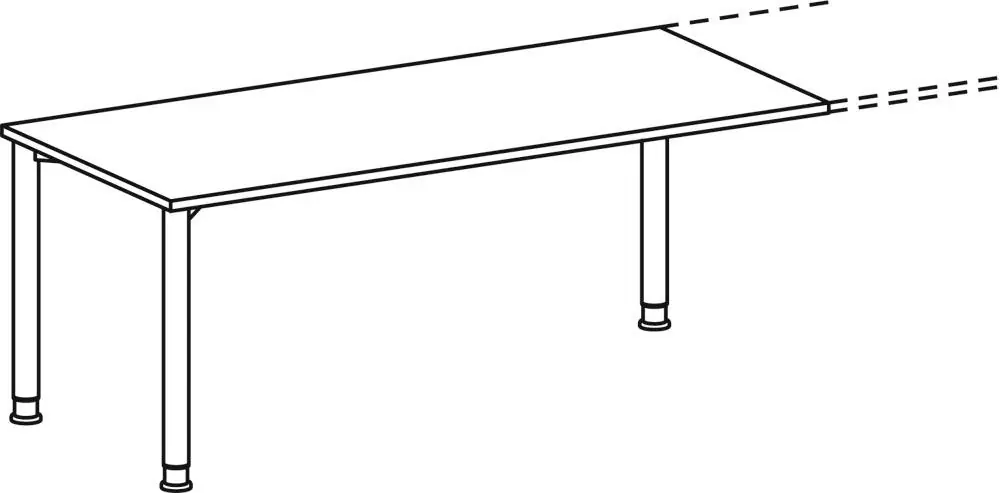 GERAMÖBEL 859855 Verkettungstisch, BxTxH 1800x800x680-800 mm, höhenverstellbar, Platte buche, Rundrohrgestell anthrazit Aktuell