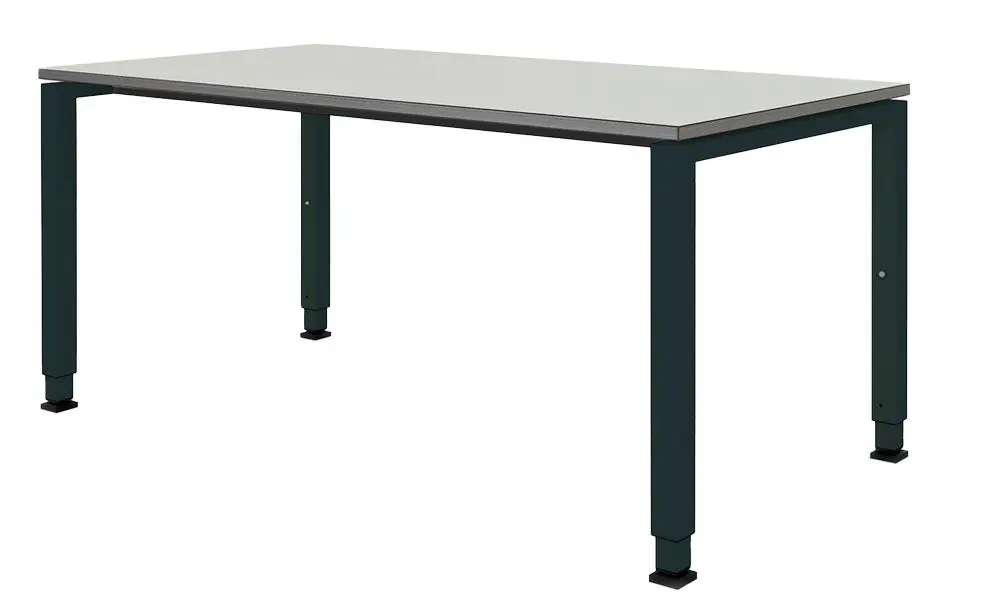 MAUSER 6476067 Schreibtisch, BxTxH 1200x800x650-850 mm, 4-Fuß Quadratrohr, Platte weiß, ABS Umleimer, Gestell anthrazitgrau Begrenztes Angebot
