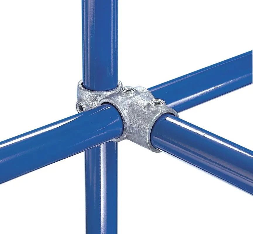 KEE 835367 90 Grad Kreuzverbinder, 2 Durchgänge, 1 Abgang, Größe C, Rohrdurchm. außen 42,4 mm, 1 1/4 Zertifiziert