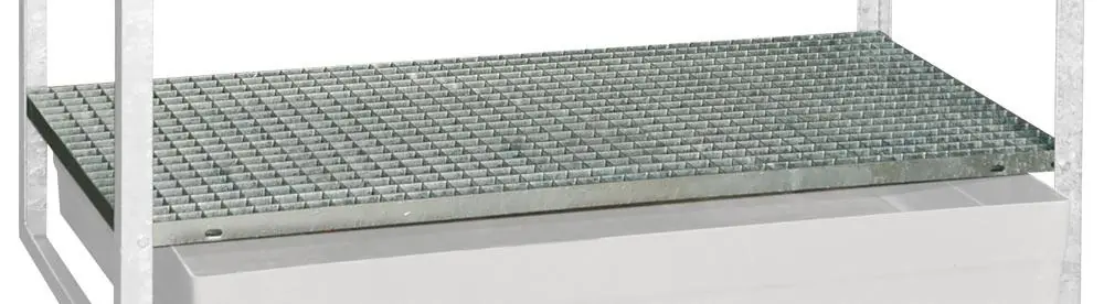 CEMO 812117 Zubehör zu Fassregal, Stahlgitterrostboden als 3 bzw. 4 Lagerebene, BxTxH 1300x800x30 mm Nur Für Kurze Zeit