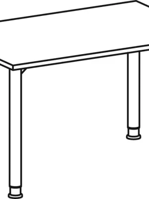 Ausverkauf GERAMÖBEL 859748 Schreibtisch, BxTxH 1200x800x680-800 mm, höhenverstellbar, Platte lichtgrau, Rundrohrgestell silber