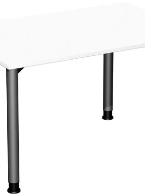 Echt GERAMÖBEL 6421875 Schreibtisch, BxTxH 1200x800x680-800 mm, höhenverstellbar, Platte weiß, Rundrohrgestell anthrazit