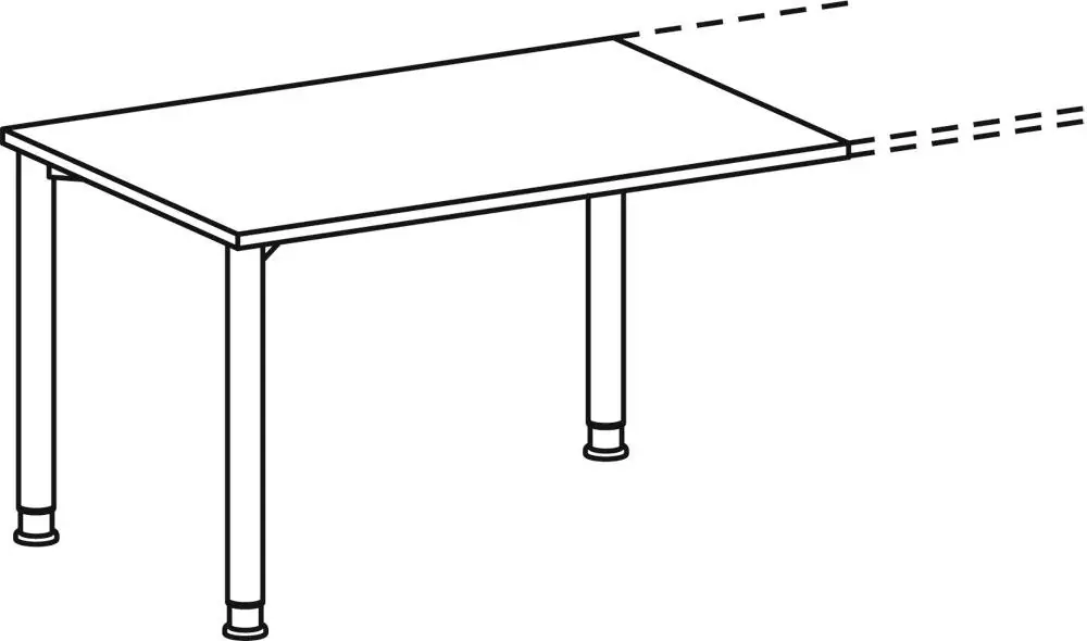 GERAMÖBEL 859833 Verkettungstisch, BxTxH 1200x800x680-800 mm, höhenverstellbar, Platte ahorn, Rundrohrgestell silber Angebot