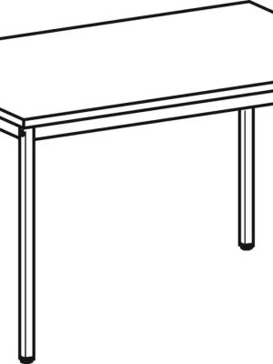 Finale Aktion GERAMÖBEL 859608 Schreibtisch, BxTxH 1200x800x720 mm, 4-Fuß-Gestell lichtgrau, Platte lichtgrau