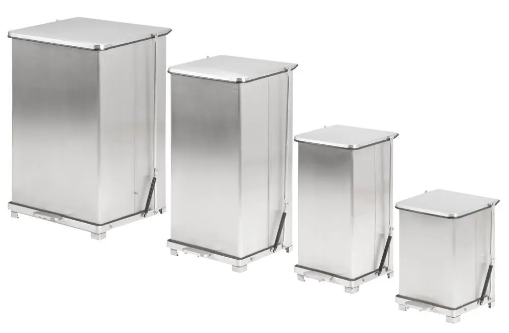 GLOGNER 1968060 Industrie-Treteimer, Volumen 45 Liter, Edelstahl, BxTxH 360x370x590 mm, Gewicht 8,9 kg Letzte Chance