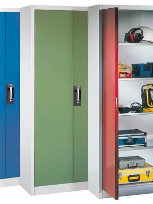 Abverkauf C+P 6041470 Werkzeugschrank, 4 Fachböden verzinkt, RAL 7035/7021, BxTxH 1200x600x1950 mm, Traglast 70 kg/Boden
