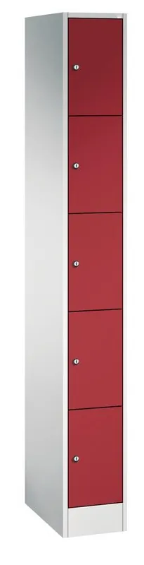 Bestpreis C+P 868664 Fächerschrank, 1x5 Fächer, Fachbreite innen 190 mm, BxTxH 240x480x1950 mm, RAL 7035/3003