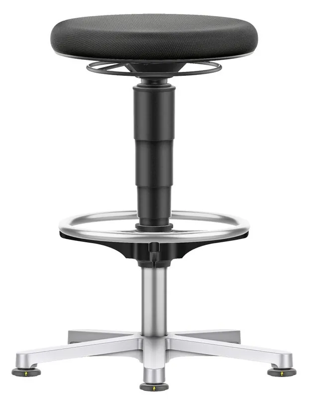 Günstig INTERSTUHL 6475794 ESD-Arbeitshocker mit Gasfeder-Hnverstellung, mit Stoff-Sitzfläche schwarz und Gleiter,Fußring, Sitzfläche Durchm. 400 mm, Sitz H 560-830 mm