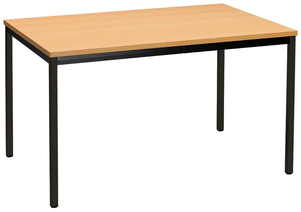 Must-Have BMV 6476313 Besprechungstisch, BxTxH 1400x700x740 mm, Vierkantrohrgestell, schwarz, Tischplatte 19 mm, buche