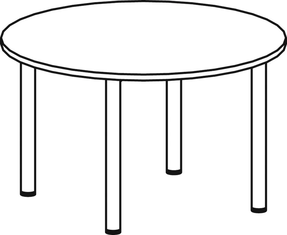 GERAMÖBEL 1969013 Konferenztisch, Durchm.xH 1200x720 mm, Rund, 4-Fuß-Gestell, Platten-/Gestellfarbe weiß/anthrazit Sonderangebot