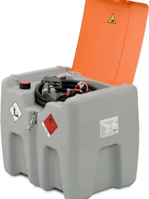 CEMO 6409895 Mobile Dieseltankstation, Vol. 210 l, mit Klappdeckel, Elektropumpe 12 V, 40 l/min und Automatik-Zapfpistole Echt