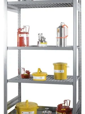 LACONT UMWELTTECHNIK GMBH 6041887 Kleingebinderegal mit 1x30 l Fachwannen und 3 Gitterrostböden, BxTxH 1060x635x2000 mm, verzinkt, Grundfeld Billig