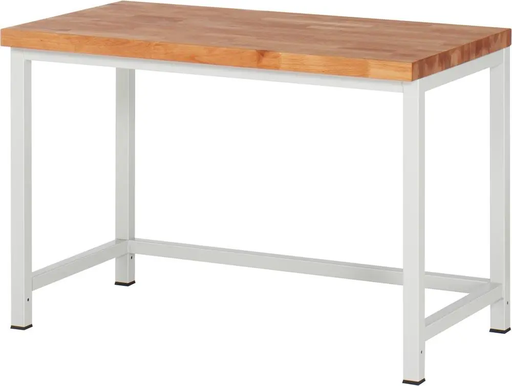 RAU 1978777 Werkbank, BxTxH 1250x700x840 mm, Platte Buche 40 mm, RAL 7035 Markenware