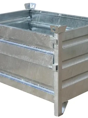 EICHINGER INDUSTRIE 6410938 Vollwand-Stapelbehälter, LxBxH 1500x800x750mm, Nutzhöhe 645 mm, Traglast 1500 kg, Gewicht 73 kg, verzinkt Preiswert