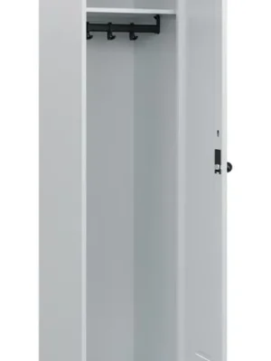Beliebt C+P 6471458 Garderobenschrank, BxTxH 400x500x1950 mm, 1 Abteil, B 400 mm, Sockel, Drehriegel, RAL 7035