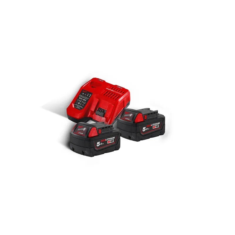 Milwaukee 4933459217 M18NRG-502 Starterset, 2x 5Ah Akku, Lg Wochenendangebot