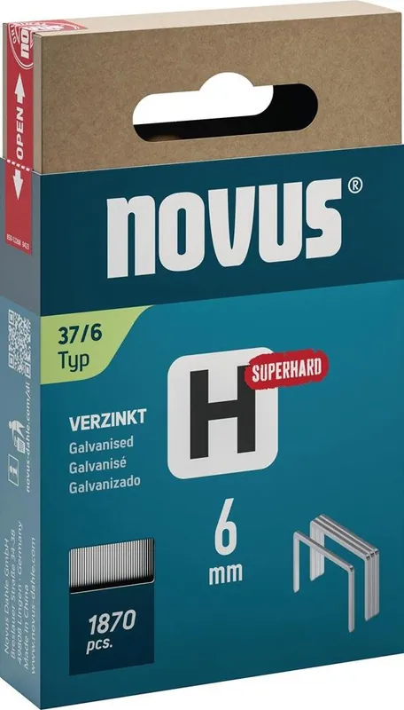 novus 6482819 Feindrahtklammer H Typ 37 Klammerbreite 10,6 mm 14 mm 0,75 mm superhart 850 St. Online Kaufen