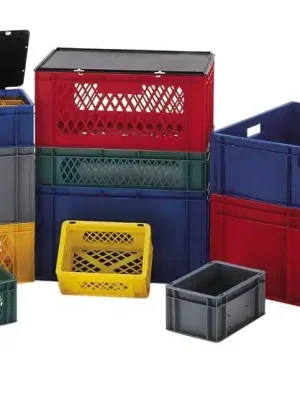 LA-KA-PE 860303 Euronormbehälter, PP, Boden + Wände durchbrochen, Volumen 24 l, LxBxH 400x300x270 mm, Farbe grau, VE 4 Stück Billig