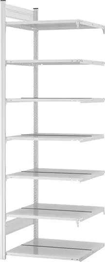 Anbauregal zerlegt HKA 23607 DA, 7 Böden 2350x600x750mm lichtgrau | Anbauregal | 2350x750x600 mm | 750 kg | 7 | 126 | 1784382 Finale Aktion