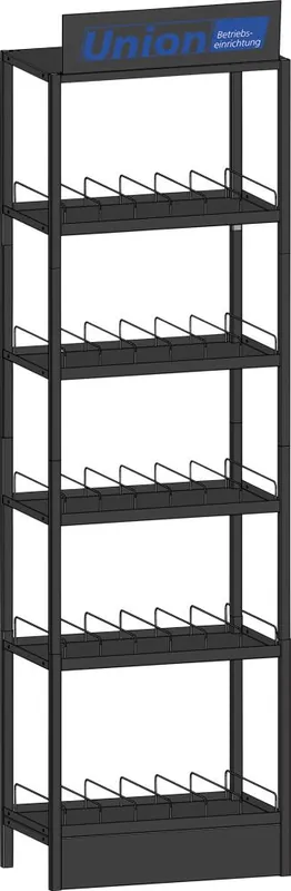Preis Gesenkt UNION C-Teile Modulturm 45 Böden für Dosen 6-fach, RAL 7016 UNION Beschriftungsschild | Modulturm 4 | 5 Böden für 120 Dosen, max. Ø 81,6 mm | 1771928