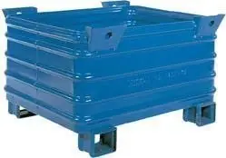 Jetzt Kaufen Stapelbehälter RAL5010 B1200xT1000xH650 mm Nutzlast 2t Auflast 8t u-förmige Füße | lackiert in RAL 5010 enzianblau | 1200x1000 mm | 650 mm | 680 mm | 220 mm | 1784269
