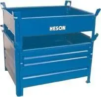 Geprüft Stapelbehälter RAL5010 B800xT500xH300 mm Nutzlast 2t Auflast 10t geschlossen | 10,0 t | 660x360 mm | 835x535 mm | 800x500 mm | 2,0 t | 1782226