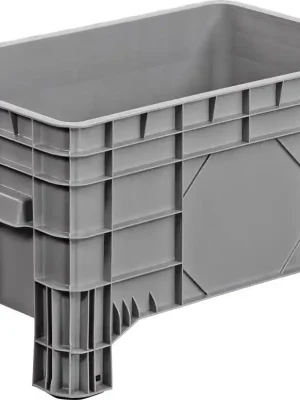 Bestpreis Großbehälter PE stationärB1040xT640xH590 mm grau Volumen 285 l Boden/Wände geschlossen | Boden und Wände geschlossen | 285 l | 1040x640x670/930x590x515 mm | 1800/300 kg | 1774683