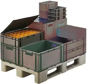Aktuell Transport-Stapelkasten B400xT300xH175 mm grau, geschlossen ohne Griffloch LA-KA-PE | 400x300x175 mm | 356x255x165 mm | 1775792