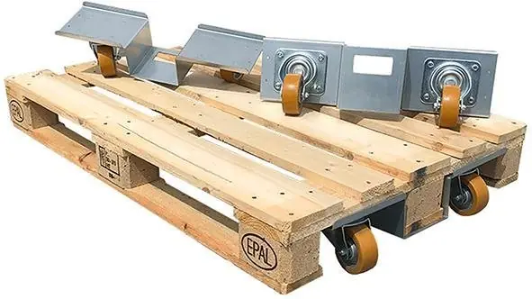 Neu Im Sortiment Europaletten-Roller-Set (2Stk.) je 2 Lenk rollen ø 100 mm | 1780401