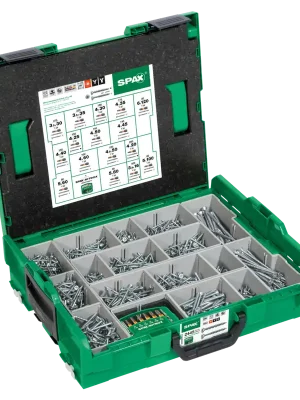 Sonderangebot SPAX Montagekoffer L-BOXX, 1Stk., Schraubenset mit 16 Abmessungen, Senkkopf, T-STAR plus, 4CUT, WIROX | 1238828