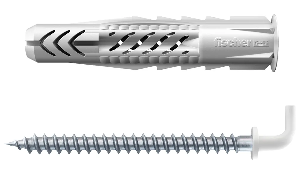 Fischer Universaldübel UX 8x50 WH W | Mit Winkelhaken (weiß beschichtet) | 8 mm | 50 mm | 25 C62 | Ja | 1144666 Sofort Bestellen