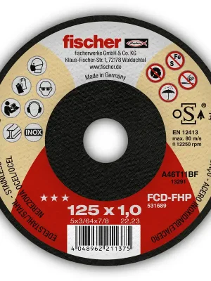 Fischer Trennscheibe FHP plus 1,0/125 flach Inox | 1 mm | 125 mm | 12.250 r/min | 1148947 Knallerangebot
